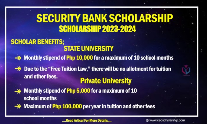 Security bank scholarship